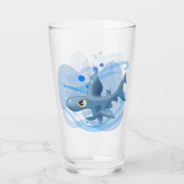 Copo De Pint Cartoon Shark Incrível (Verso)