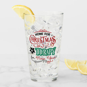 Copo De Pint Casa para Natal e Terapia Sarcástico engraçado