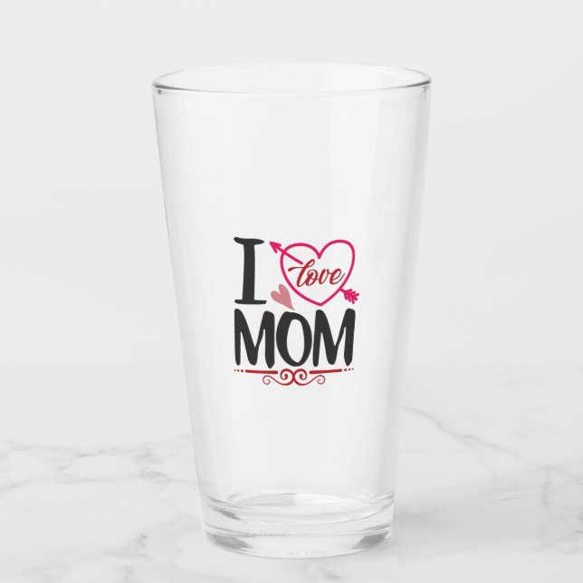 Copo De Pint Casal Presente Eu Amo Mamãe (Frente)
