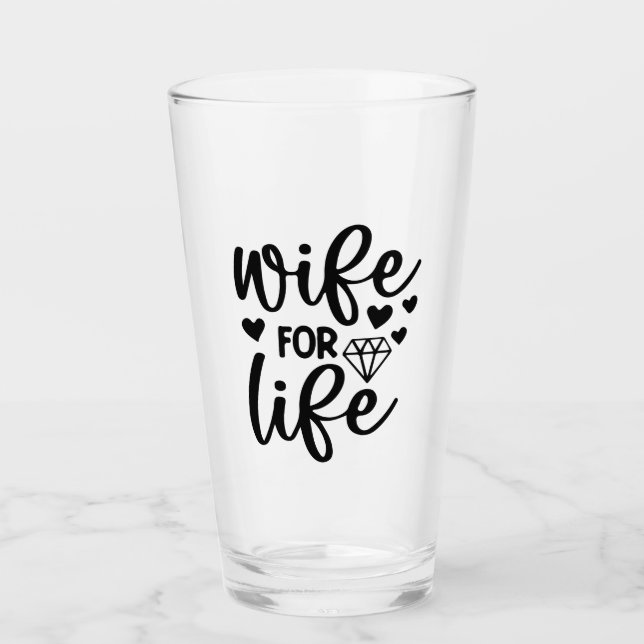 Copo De Pint Casamento da Esposa para Esposa da Vida (Frente)