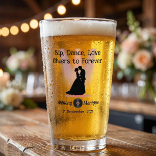 Copo De Pint Casamento de Disco Personalizável