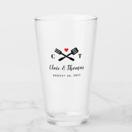 Copo De Pint Casamento de Ferramentas de CHURRASCO e Coração Ve