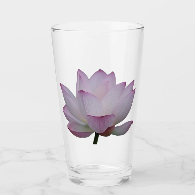 Copo De Pint casamento de flor de lótus rosa macio (Frente)
