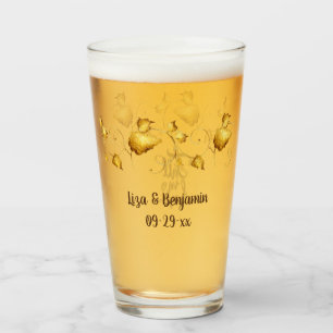 Copo De Pint Casamento de outono apaixonado com Nomes e Glas de