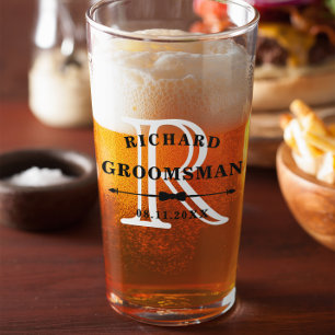 Copo De Pint Casamento de Padrinho de casamento de Arco Branco 