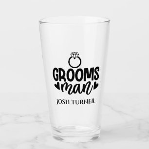 Copo De Pint Casamento de tipografia personalizada do Grooms Ma