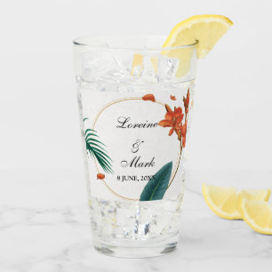 Copo De Pint Casamento Floral Tropical Elegante