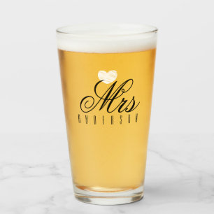 Copo De Pint Casamento Personalizado de Script Modern