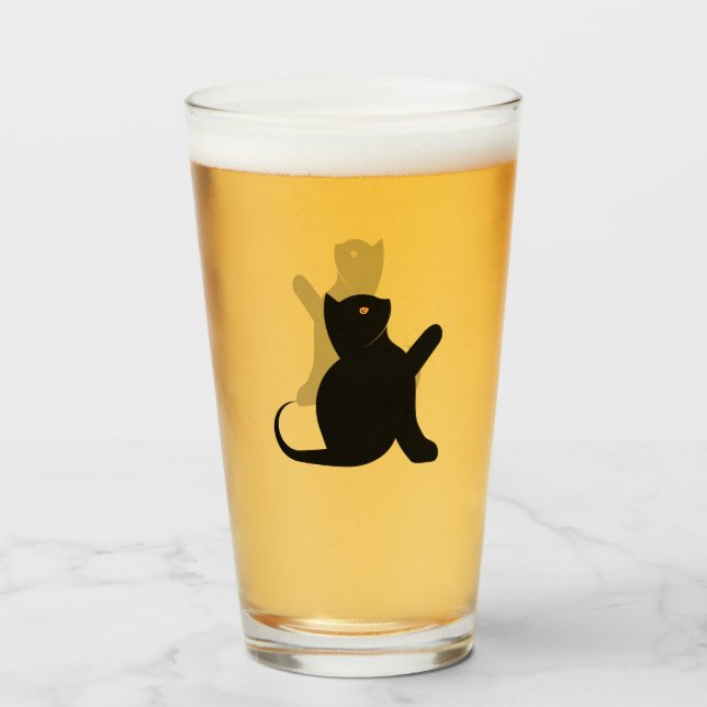 Copo De Pint Cat Say Hello (Frente (Preenchido))