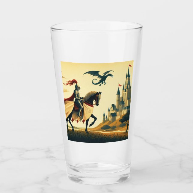 Copo De Pint Cavaleiro Medieval/dragão/fantasia do castelo (Frente)