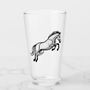 Copo De Pint Cavalo Salto Negro E Branco