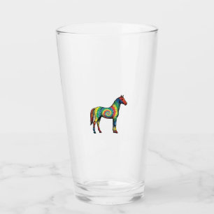 Copo De Pint Cavalo Tie Dye Ilustração Antiga Arte Vetorial