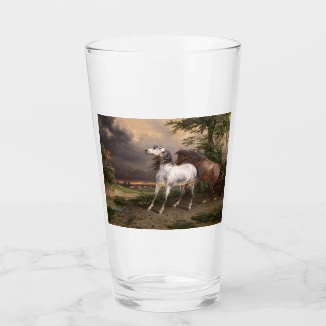 Copo De Pint Cavalos Assustados pela Tempestade (por Carle Vern (Frente)