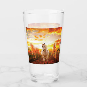 Copo De Pint Cavalos no travesseiro decorativo solar