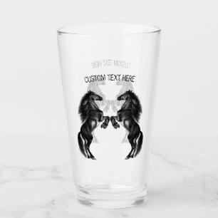 Copo De Pint Cavalos Pretos Selvagens Vermelhos - Adicione Seu 