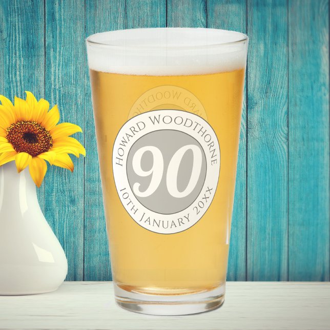 Copo De Pint Celebração de Aniversário com Nome, Idade e Aniver (Criador carregado)