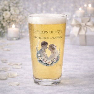 Copo De Pint Celebração de Bodas de Prata de 25 Anos