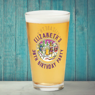 Copo De Pint Celebração do Vidro aniversário de 30 anos de Idad