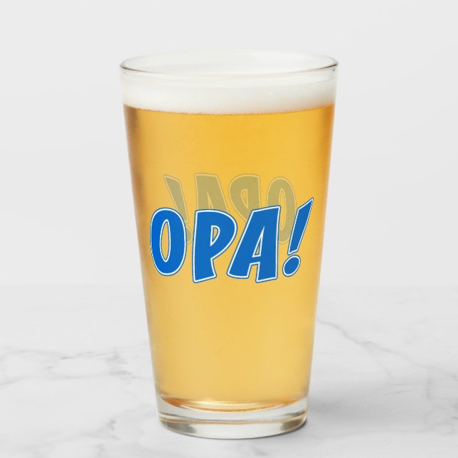 Copo De Pint Celebração Grega Opa (Frente (Preenchido))