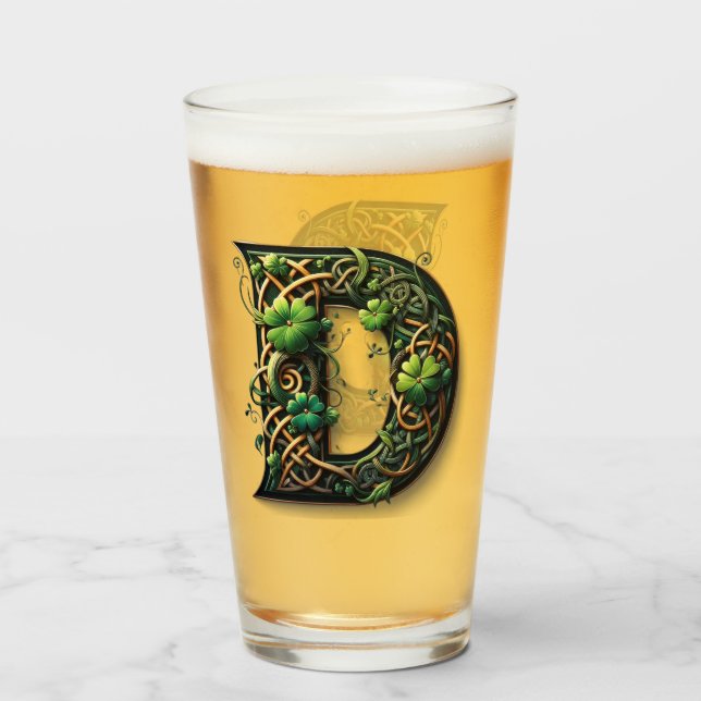Copo De Pint Celtic Monogram Pint Glass (Frente (Preenchido))