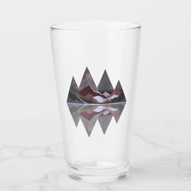Copo De Pint Cena de Montanha Geométrica (Frente)