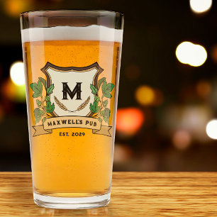 Copo De Pint Cerveja Artesanal Barra de Lúpulo Brasão Personali