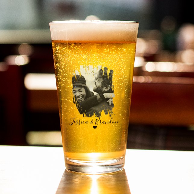 Copo De Pint Cerveja com Foto Moderna Personalizada (Criador carregado)