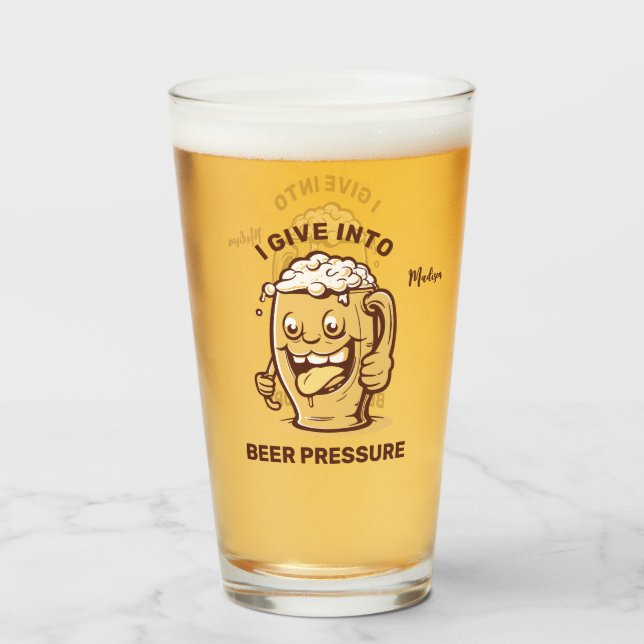 Copo De Pint Cerveja com Nome e Texto Personalizado Engraçado (Traseira (Preenchido))