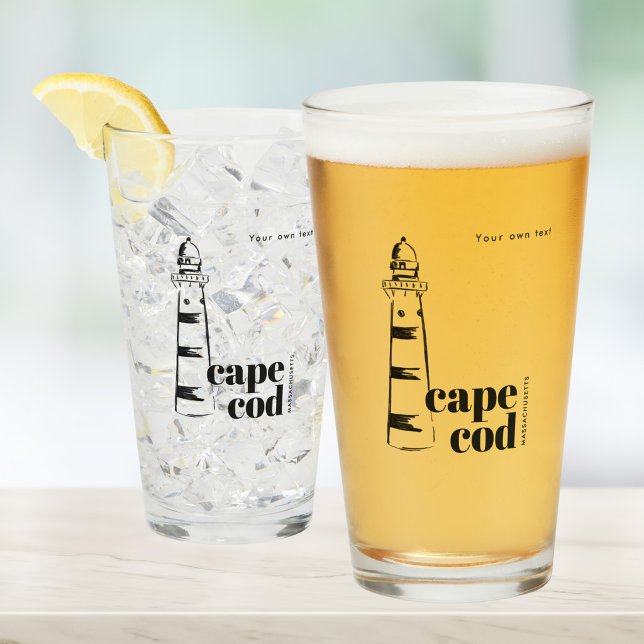 Copo De Pint Cerveja da casa de luzes de Cape Cod Massachusetts (Criador carregado)