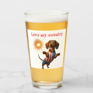 Copo De Pint Cerveja Dachshund 4 de Julho