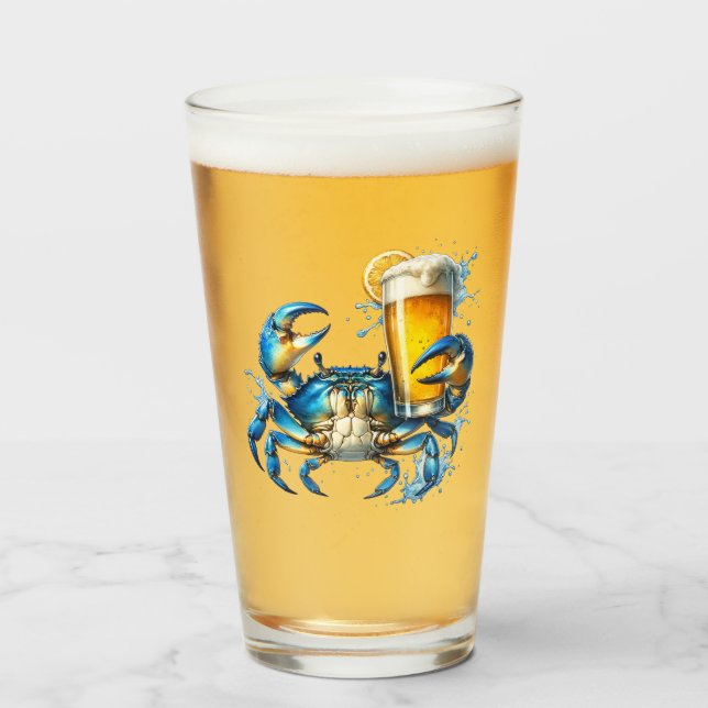 Copo De Pint Cerveja De Caranguejo Azul (Frente (Preenchido))