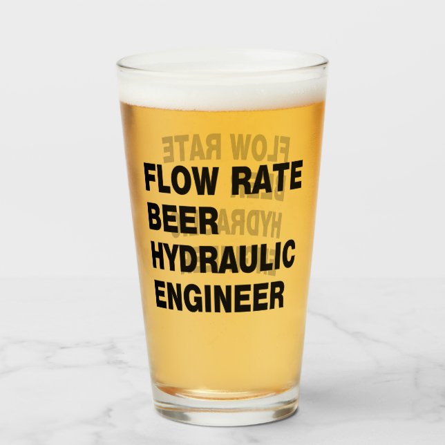 Copo De Pint Cerveja de Engenheiro Hidráulico (Traseira (Preenchido))
