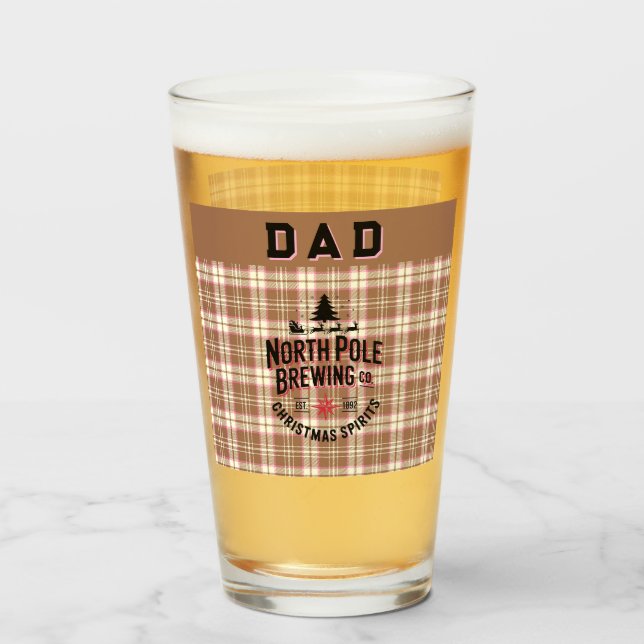 Copo De Pint Cerveja de Férias Personalizada North Pole Brewing (Frente (Preenchido))