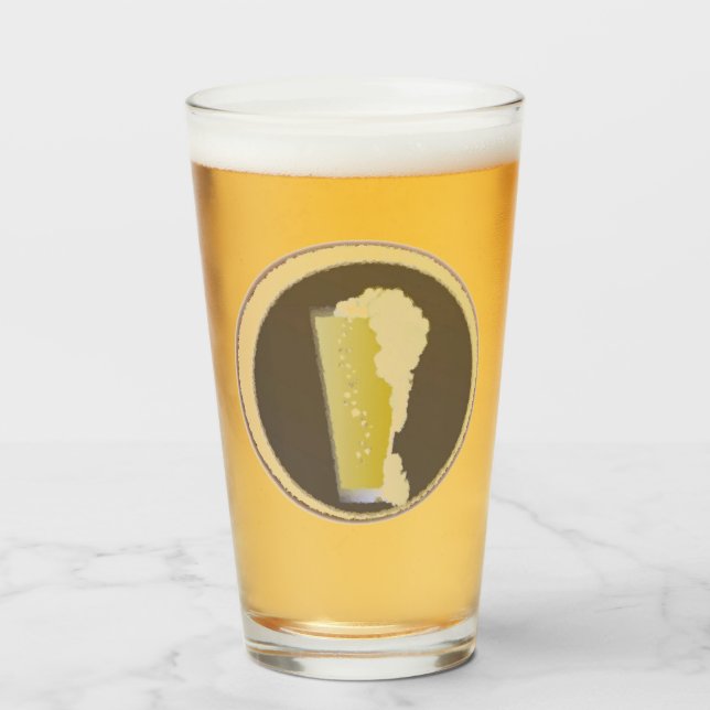 Copo De Pint Cerveja De Foaming (Frente (Preenchido))