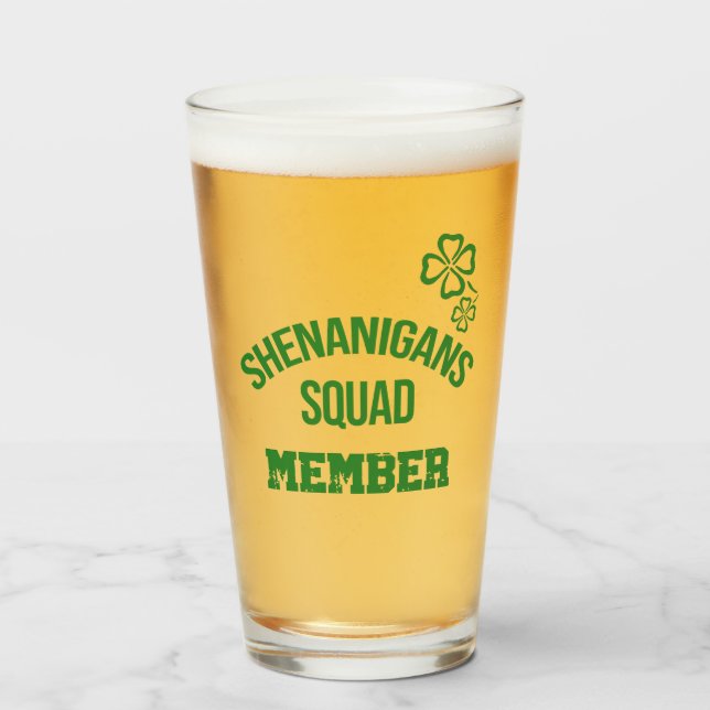 Copo De Pint Cerveja de Membro do Esquadrão Shenanigans (Frente (Preenchido))