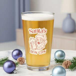 Copo De Pint Cerveja de Natal da Tripulação de Papais noeis leg