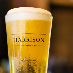 Copo De Pint Cerveja de Padrinhos de casamento Mínima Elegante