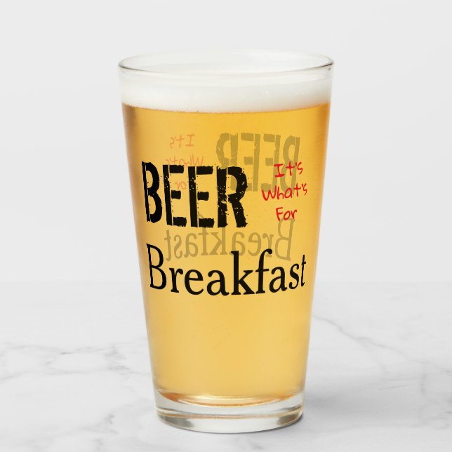 Copo De Pint Cerveja, é o que é para o café da manhã (Traseira (Preenchido))