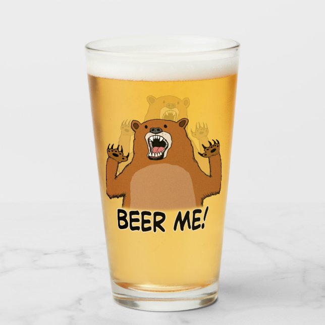 Copo De Pint Cerveja engraçada mim urso (Frente (Preenchido))