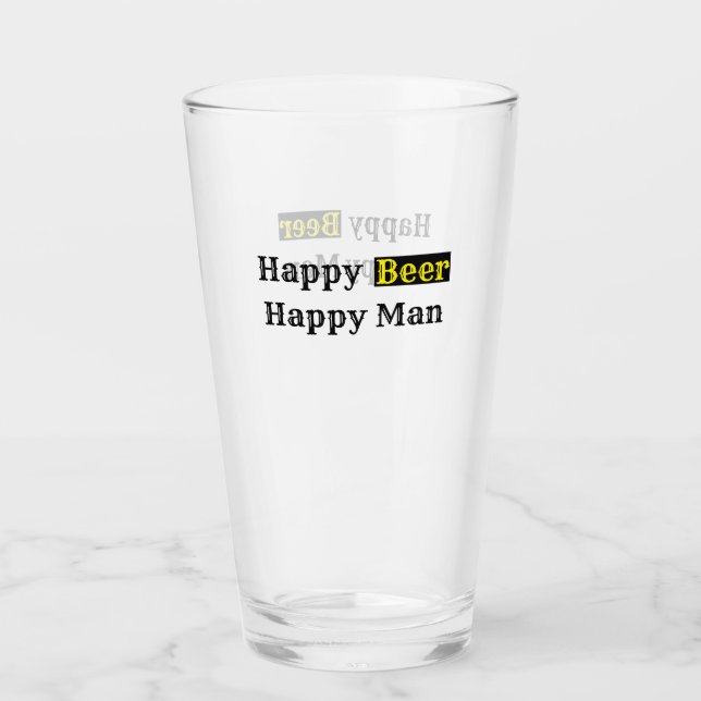 Copo De Pint Cerveja Feliz Homem Feliz (Frente)