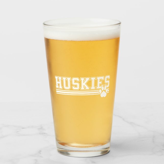 Copo De Pint Cerveja Huskies Paw (Frente (Preenchido))