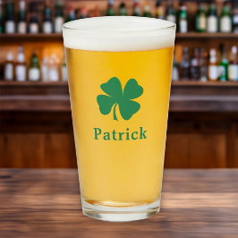 Copo De Pint Cerveja Personalizada com Trevo Verde Irlandês e M