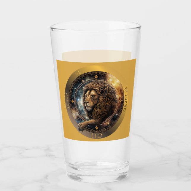 Copo De Pint Cerveja Personalizável do Zodíaco de Leão (Frente)