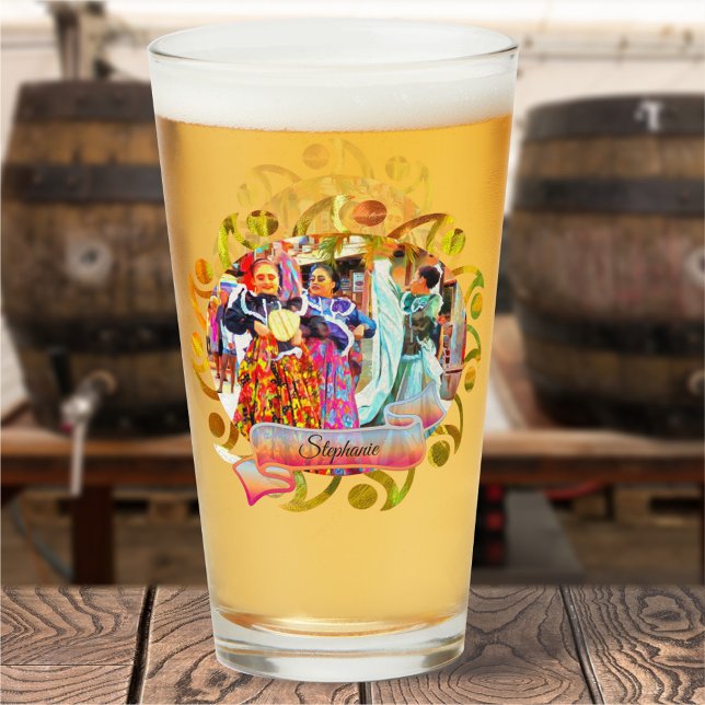 Copo De Pint Ceviche Festival Mexicano Dançarinos 2549 Beer (Criador carregado)