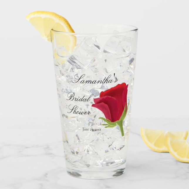 Copo De Pint Chá de Bebê de Rosa Vermelha Classe Elegante  (Gelo frontal)