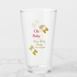 Copo De Pint chá de fraldas vermelho da borboleta ouro oh bebê