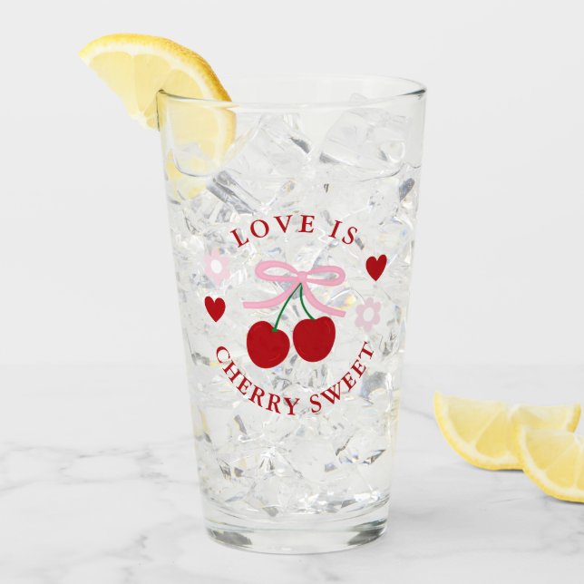 Copo De Pint Chá de Noiva Amor é Cereja Doce (Gelo frontal)