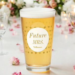 Copo De Pint Chá de panela Branco Amarelo Futuro da Sra. Glass