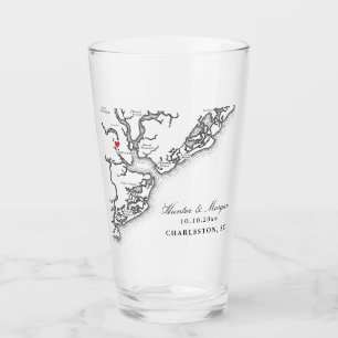 Copo De Pint Charleston SC Map Black and White Wedor Favor