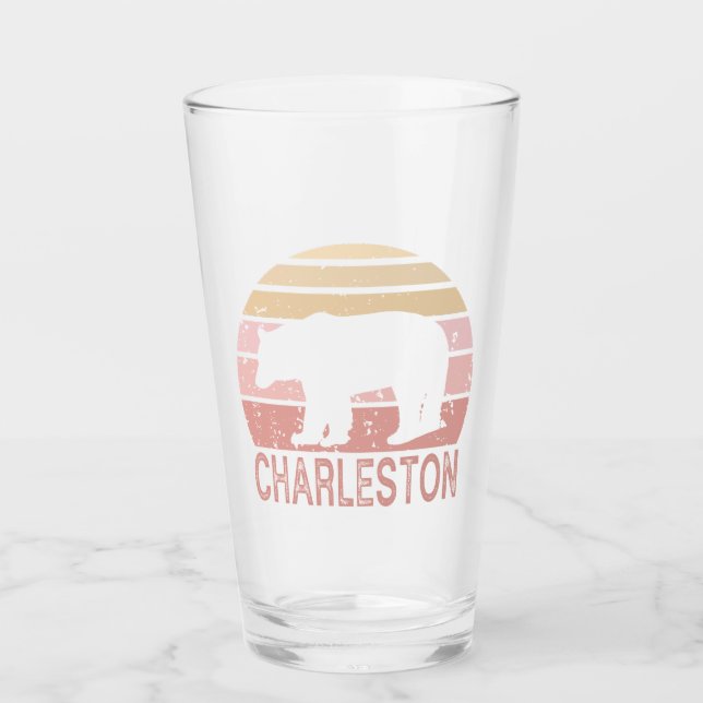 Copo De Pint Charleston West Virginia Retro Bear (Frente)
